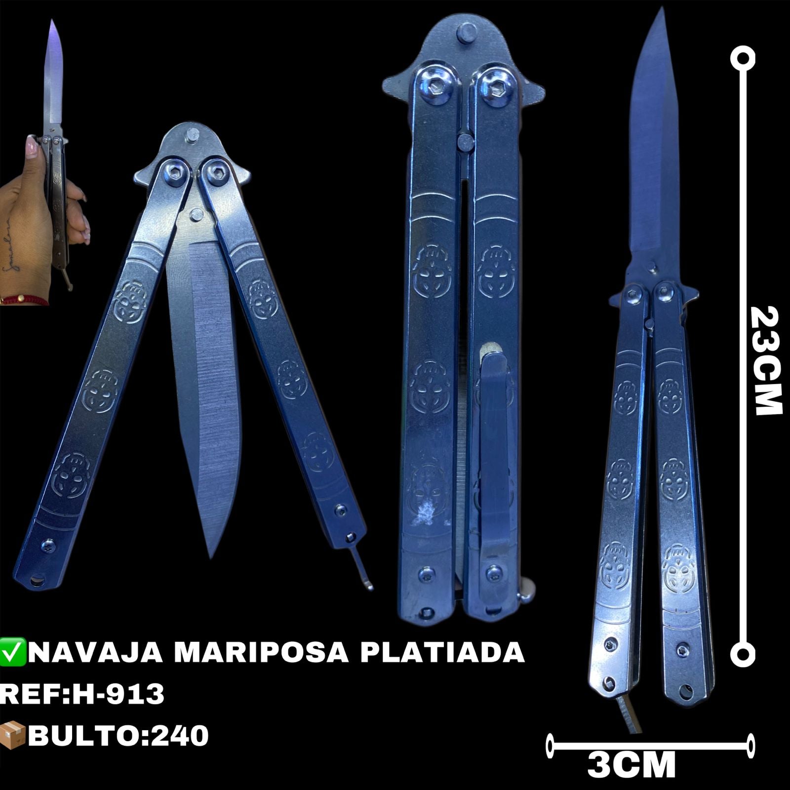 NAVAJA MARIPOSA PLATEADA NAVAJA MARIPOSA PLATEADA